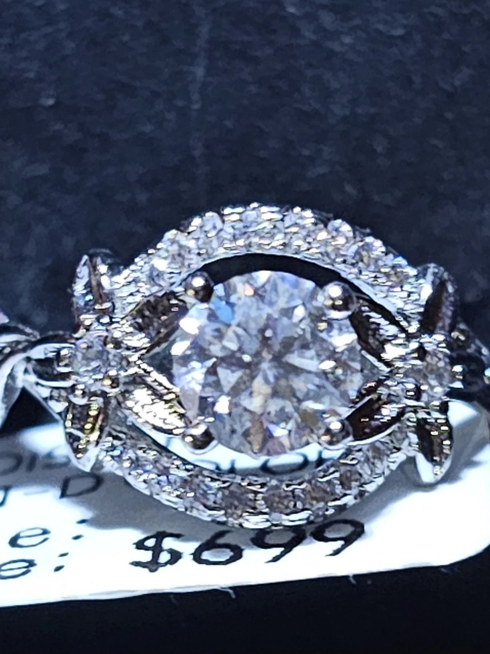 Ornate Halo Moissanite Ring Whimsical S925